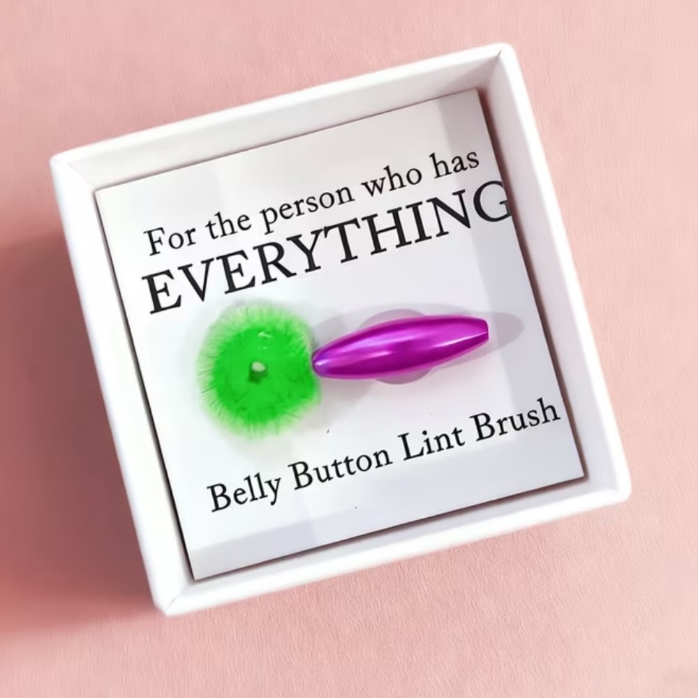 Green and Purple Belly Button Lint Brush Funny NEW